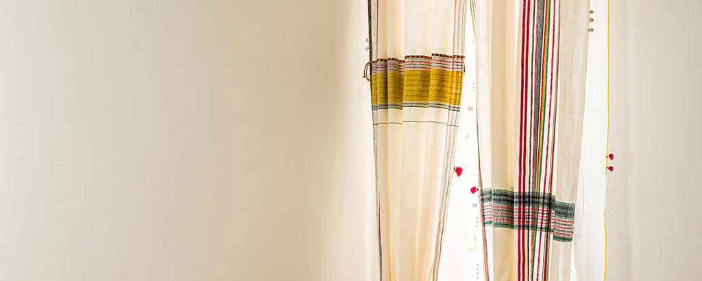 Handcrafted curtains made by artisan weavers