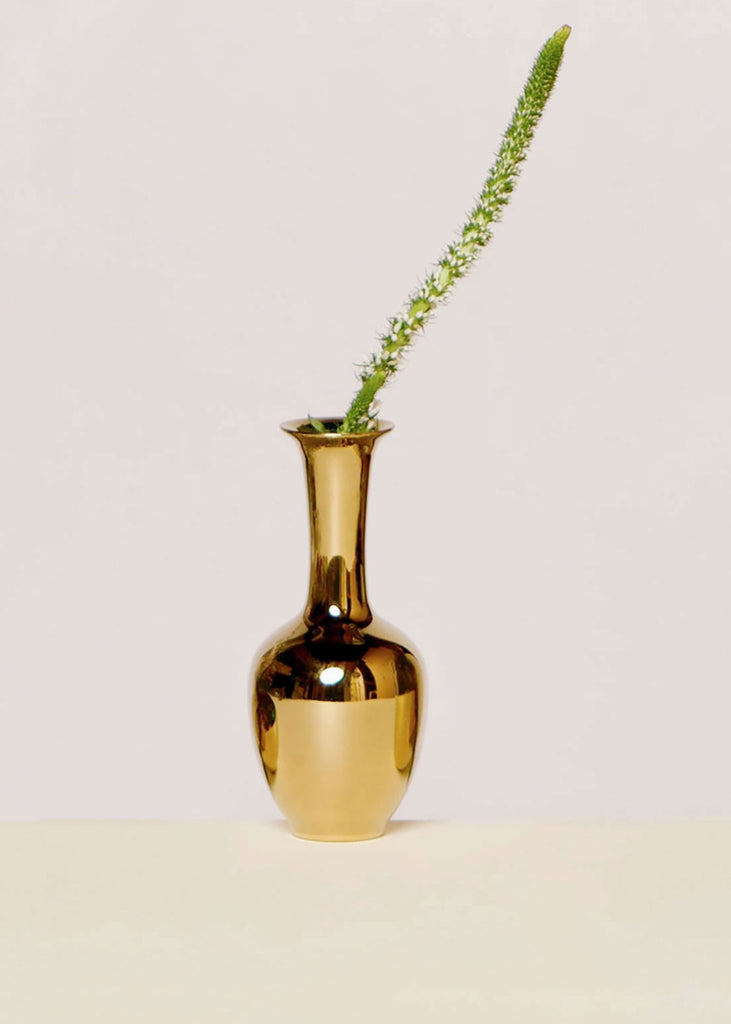 Middle Kingdom Porcelain Metallic Gold Mini Vase