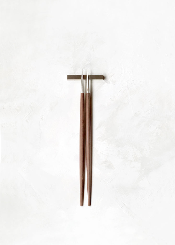 Cutipol Goa Chopstick Set, Brown / Brushed Steel