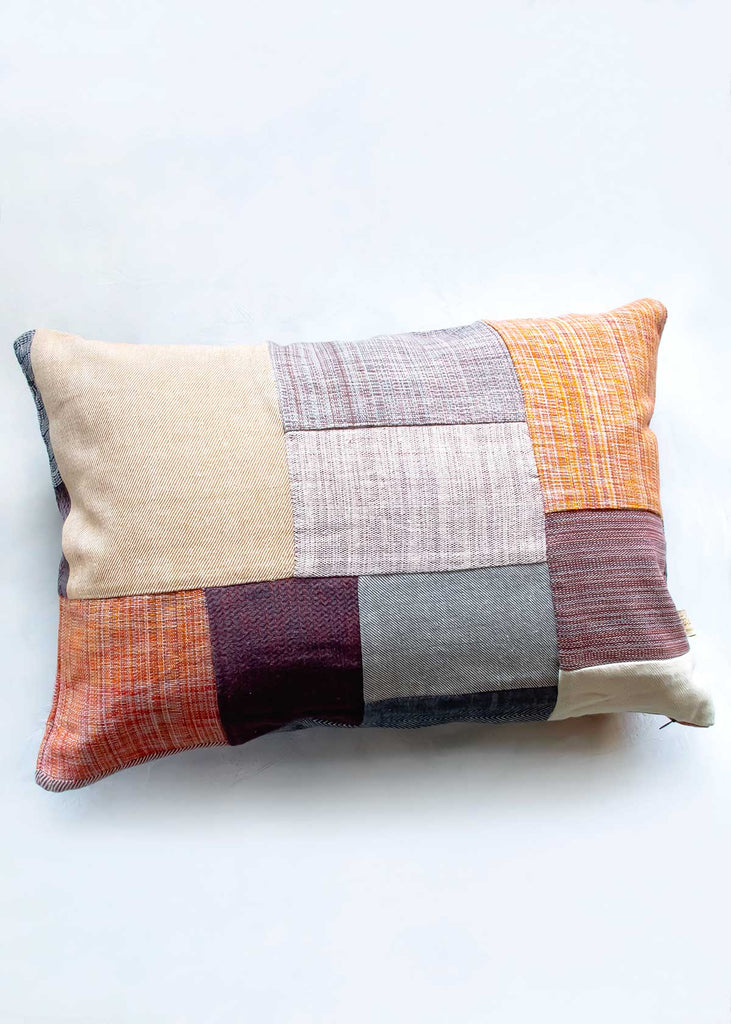 Fozia Endrias Patchwork Ethiopian Cotton Lumbar Pillow