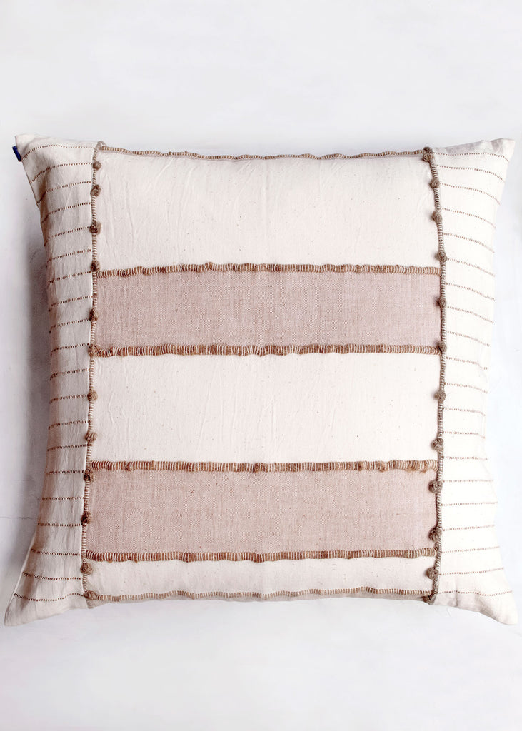 Cotton and Wool Terracotta Blocks Pillow
