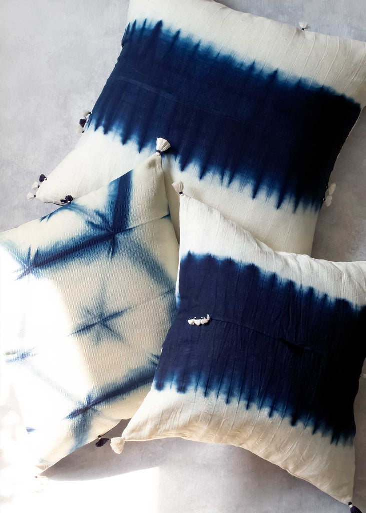 Injiri Indigo Dip-Dyed Pillow, 16"