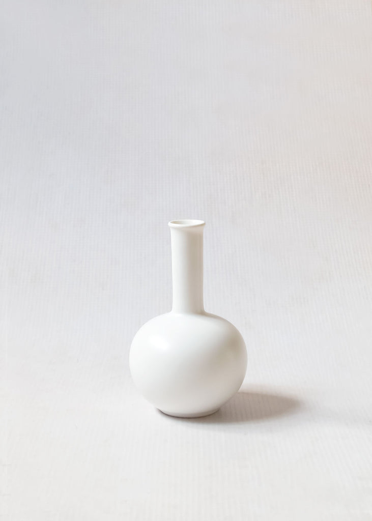 Middle Kingdom Porcelain Mini Vase, Beauty, White Semi Matte