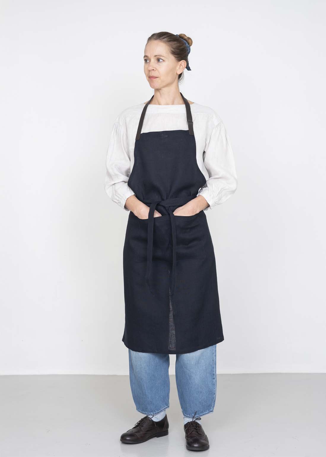 knee length dresses for ladies Fog Linen Work Nagisa Dress, Nuit main image 0