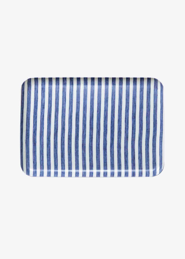 Fog Linen Work Blue Stripe Linen Tray