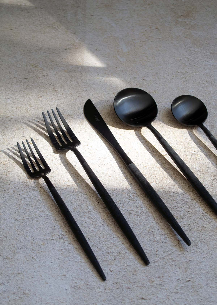 Cutipol Goa 5pc Place Setting, Black / Matte Black