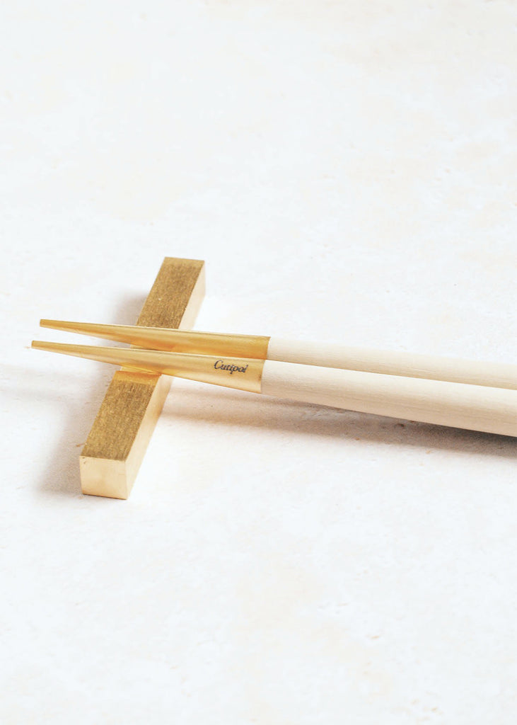 Cutipol Goa Chopstick Set, Ivory/Brushed Gold