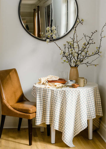 Anchal Block Print Grid Tablecloth