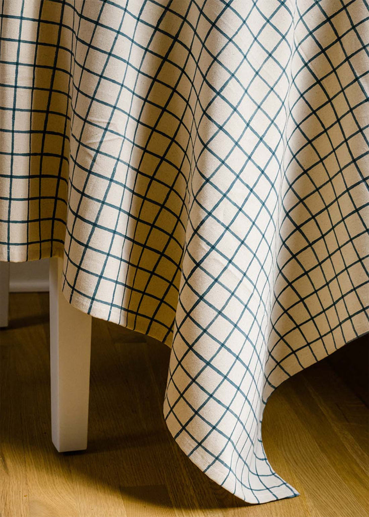 Anchal Block Print Grid Tablecloth