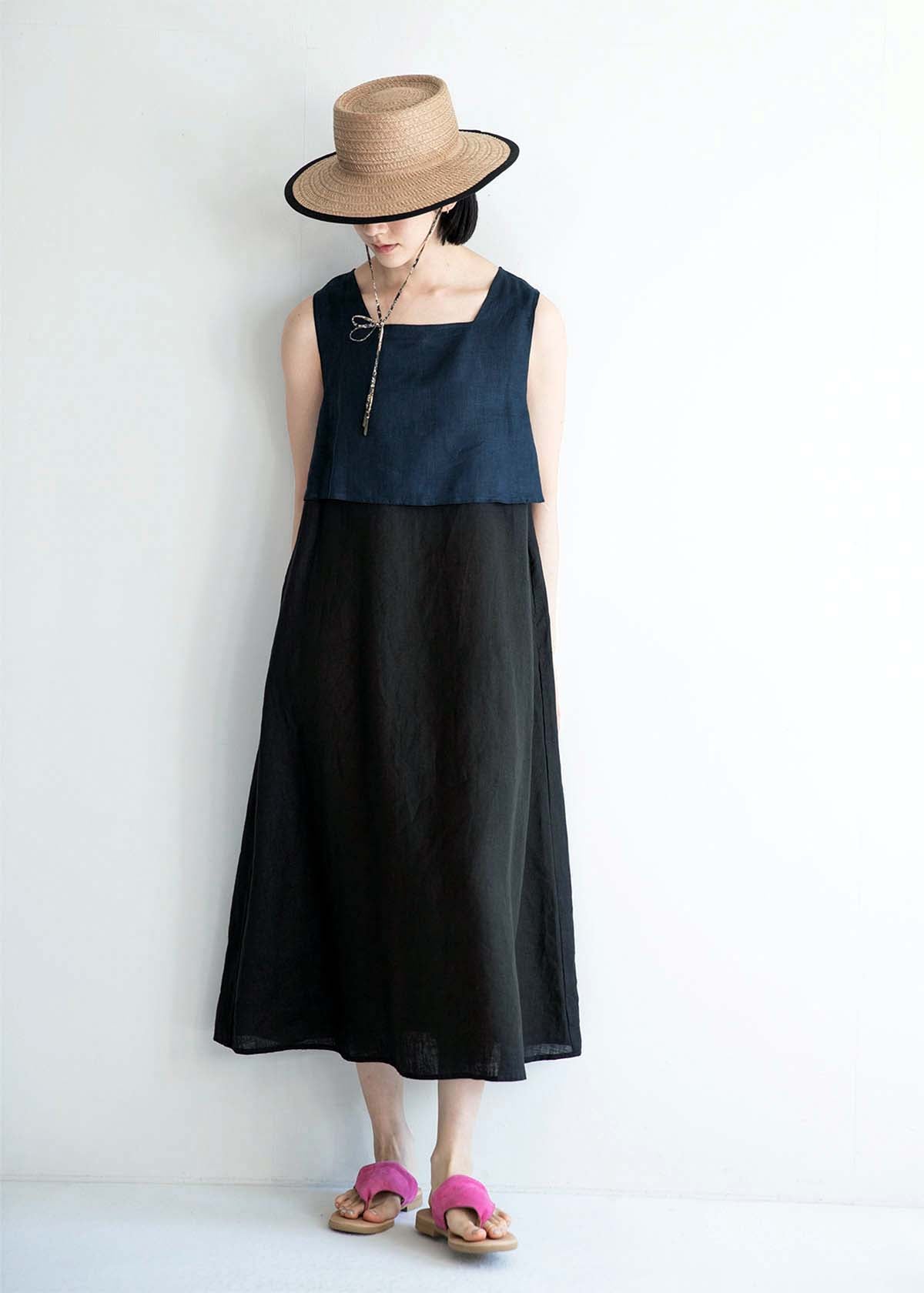 Fog Linen Work Nagisa Dress, Nuit Fog Linen Work Nagisa Dress, Nuit