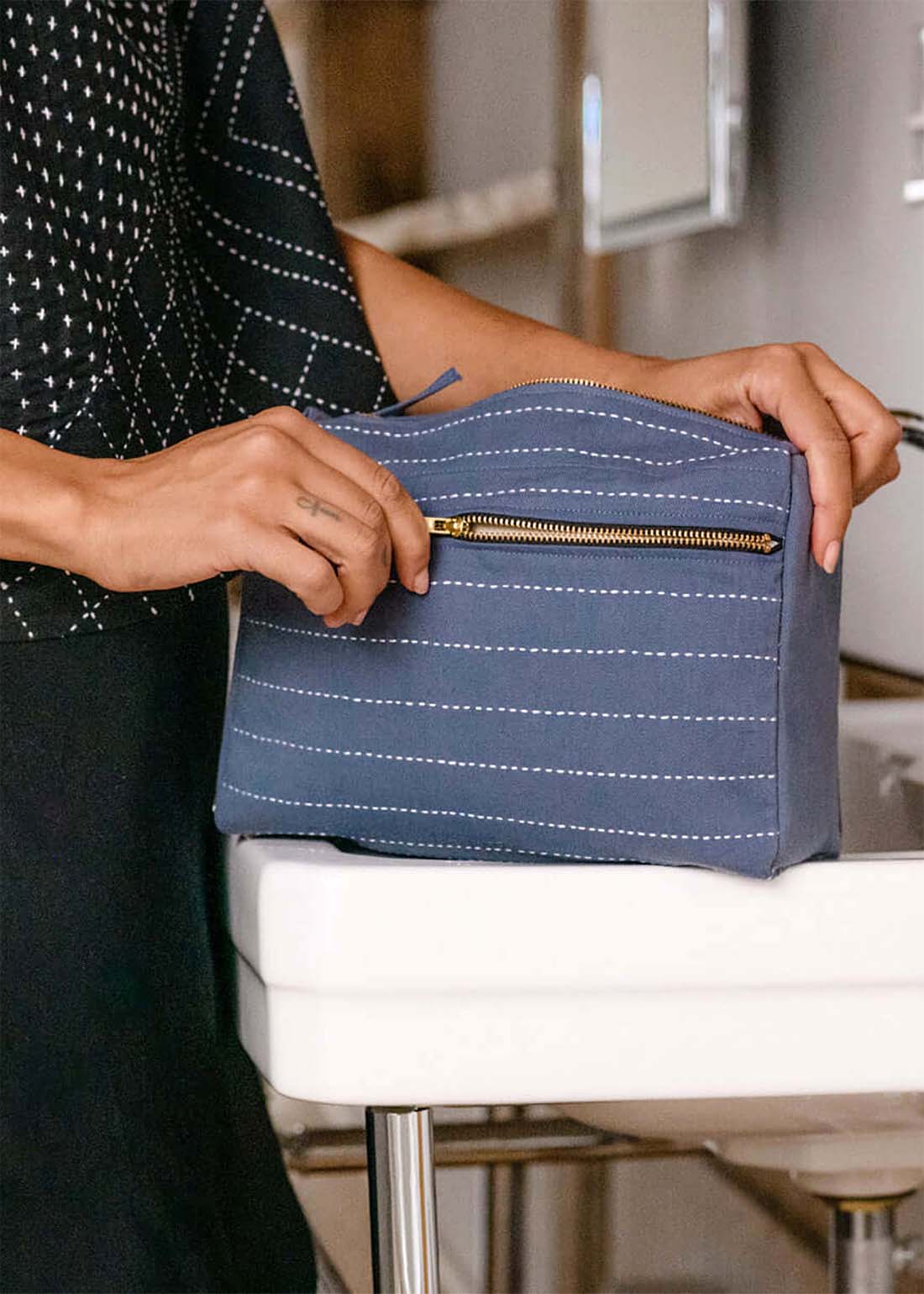 Pin-Stitch Toiletry Bag - Main Image