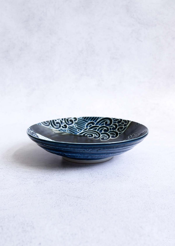 Blue Whale Waves Serving Bowl