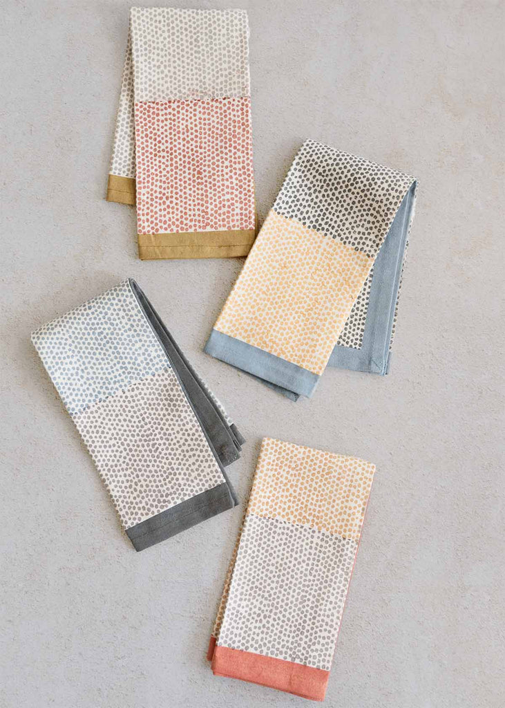 Polka Dots Block Printed Napkin Set of 4