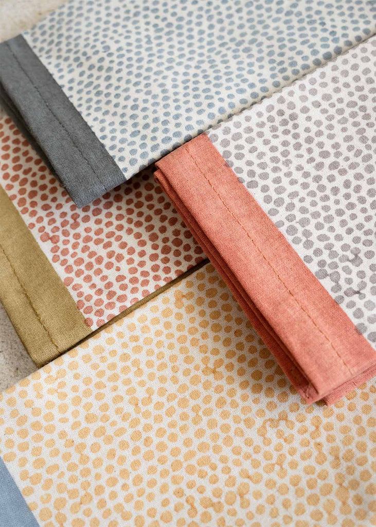 Polka Dots Block Printed Napkin Set of 4