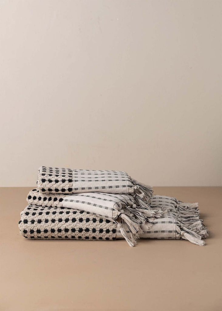 Saardé Chickpea Bath Collection, Stone/Black