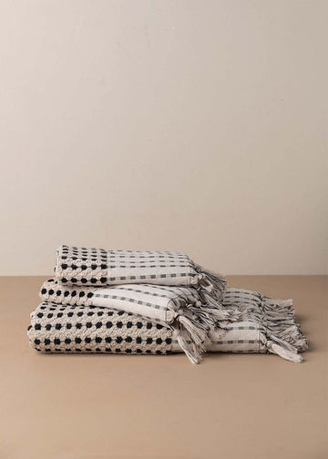 Saardé Chickpea Bath Collection, Stone/Black