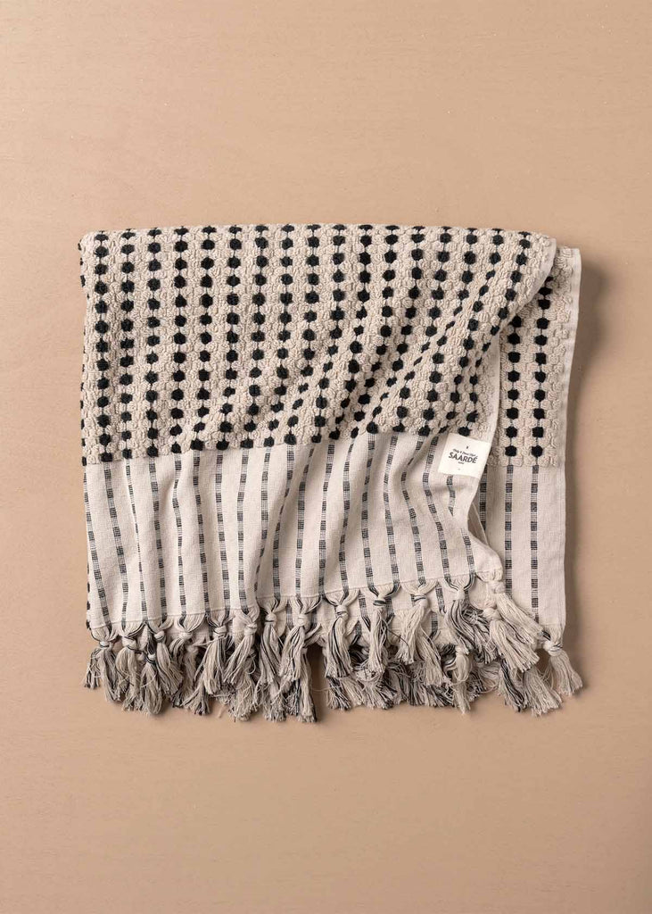 Saardé Chickpea Bath Collection, Stone/Black