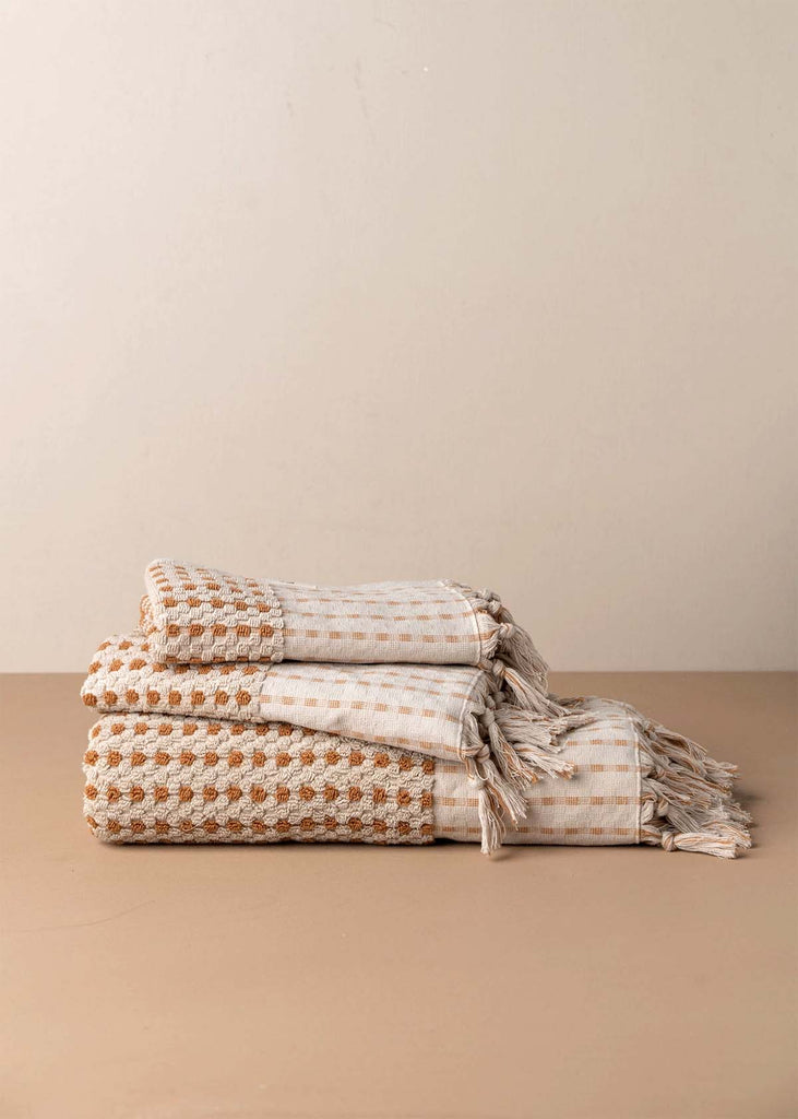 Saardé Chickpea Bath Collection, Stone/Terracotta