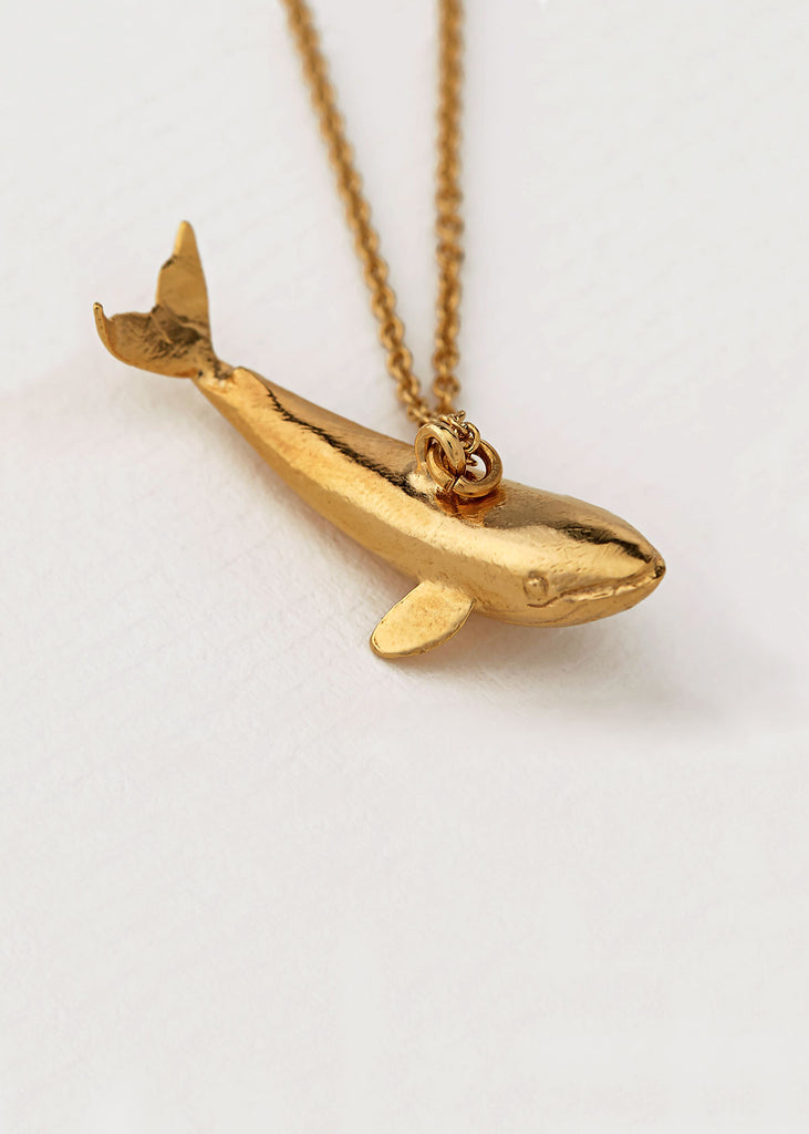 Alex Monroe Baby Blue Whale Gold Plated Necklace