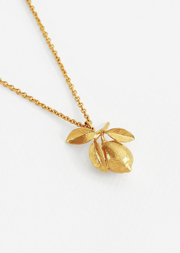 Alex Monroe Lemon and Leaf Necklace