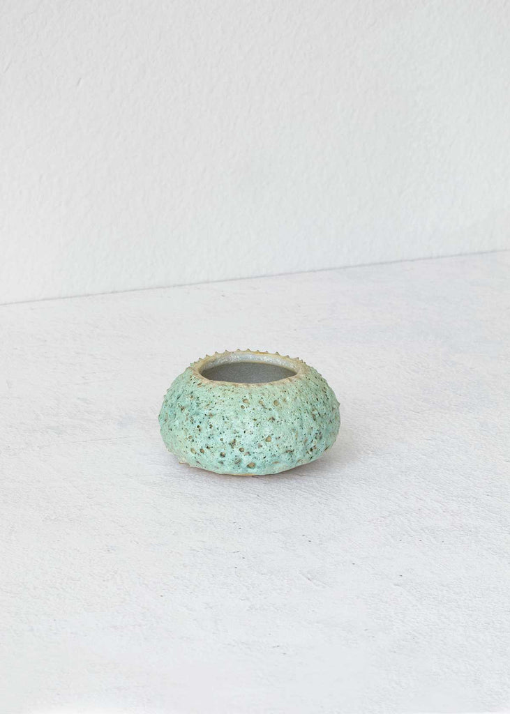 Kaolin Porcelain Puffer Pot, Sea Foam