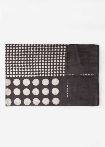 Handwork Studio Block Printed Circles Placemat, Charcoal