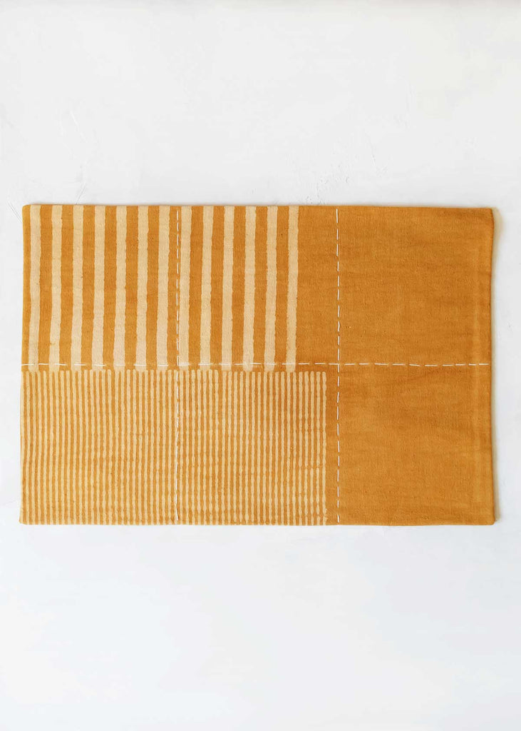 Handwork Studio Block Printed Stripes Placemat, Honey