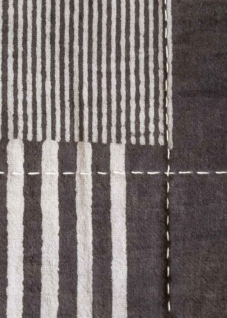 Handwork Studio Block Printed Stripe Placemat Charcocal