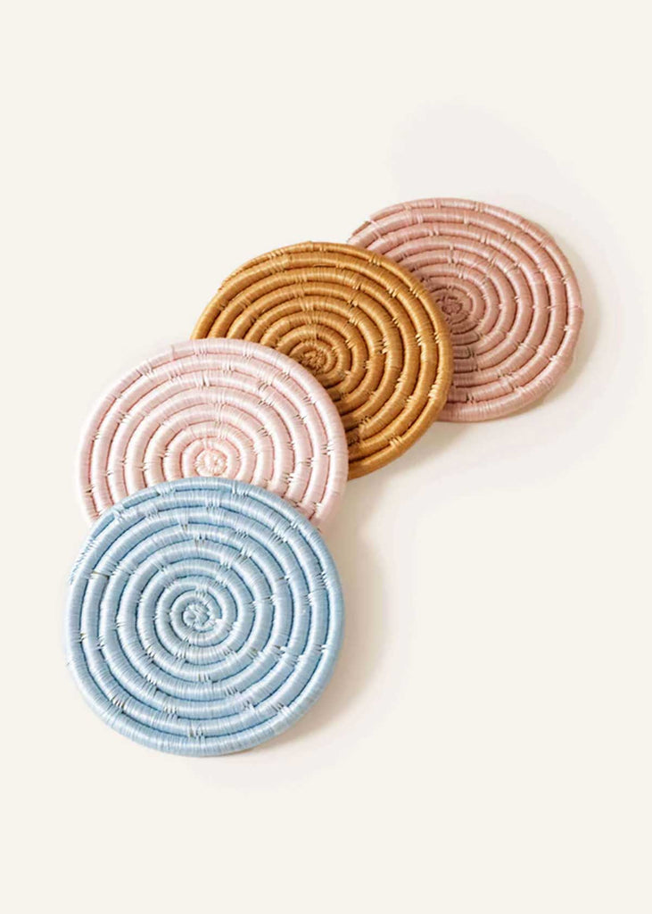 Indego Africa Solid Pastel Coasters Set of 4