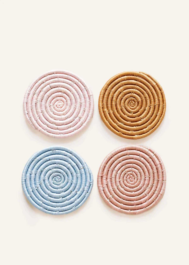 Indego Africa Solid Pastel Coasters Set of 4