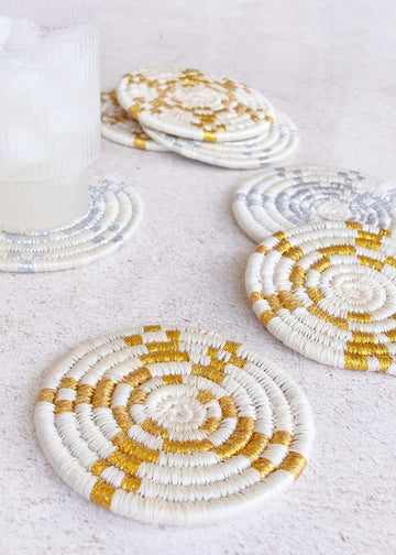 Kazi Snowflake Sisal Coaster Set of 4