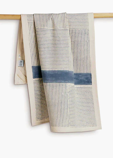 Sustainable Threads Bold Stripe Block PrintedDish Towel