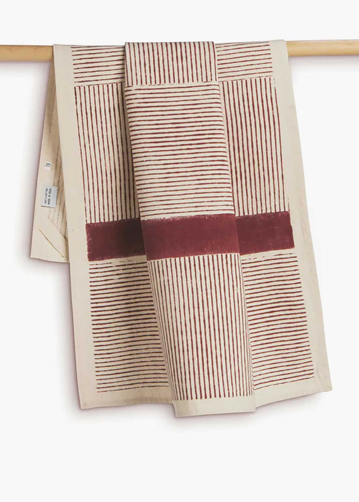 Sustainable Threads Bold Stripe Block Printed Dish Towel
