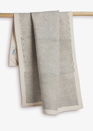 Sustainable Threads Wave Block Printed Dish Towel