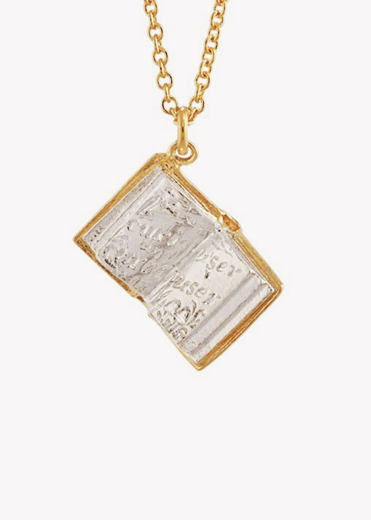 Alex Monroe Alice in Wonderland Open Book Necklace