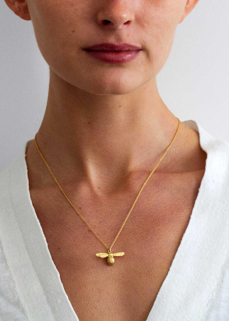 Alex Monroe Gold Plated Baby bee Necklace