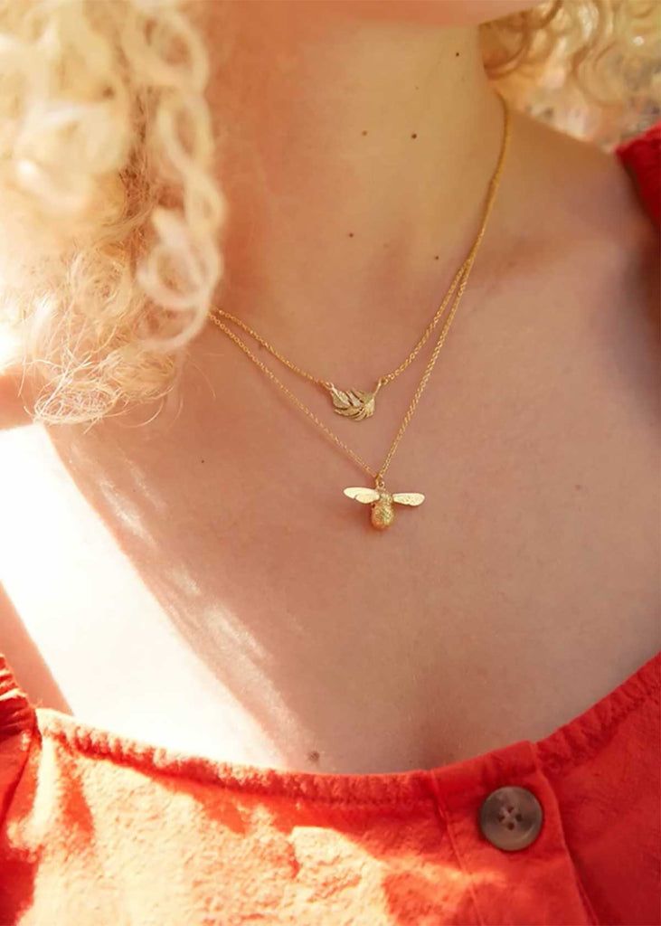 Alex Monroe Gold Plated Baby bee Necklace