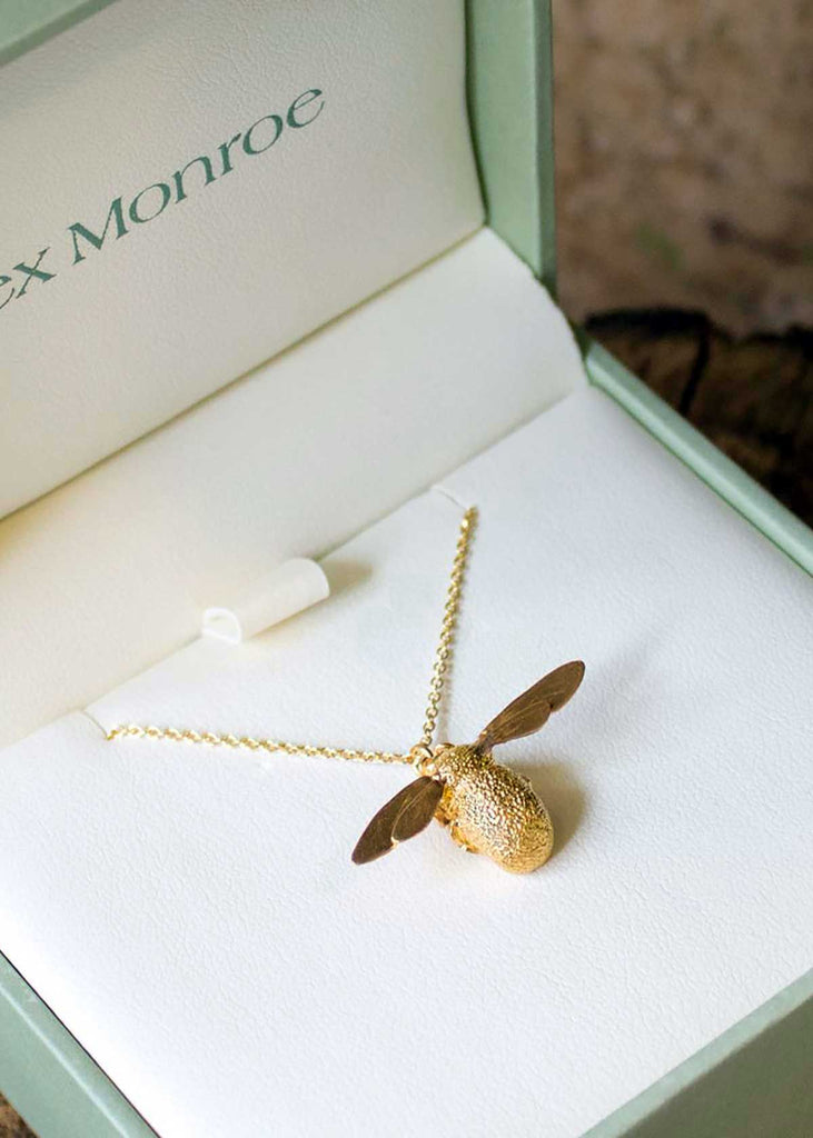 Alex Monroe Gold Plated Bumblebee Necklace