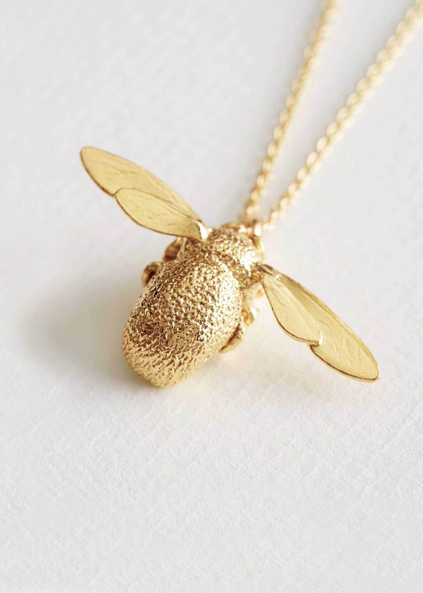 Bumblebee Necklace 10K Yellow Gold 18