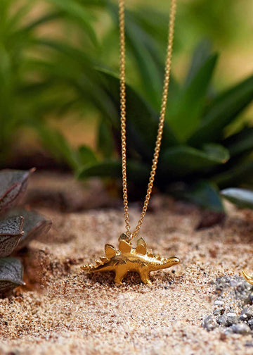 Alex Monroe Gold Plated Stegosaurus Necklace