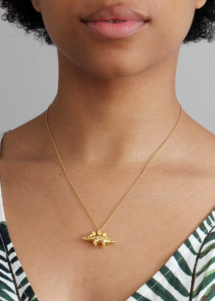 Alex Monroe Gold Plated Stegosaurus Necklace