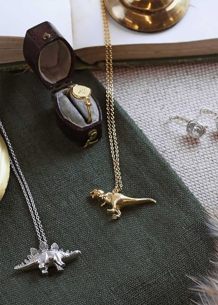 Alex Monroe Gold Plated Tyrannosaurus Rex Necklace