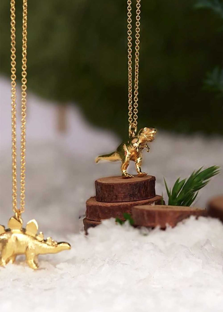 Alex Monroe Gold Plated Stegosaurus Necklace