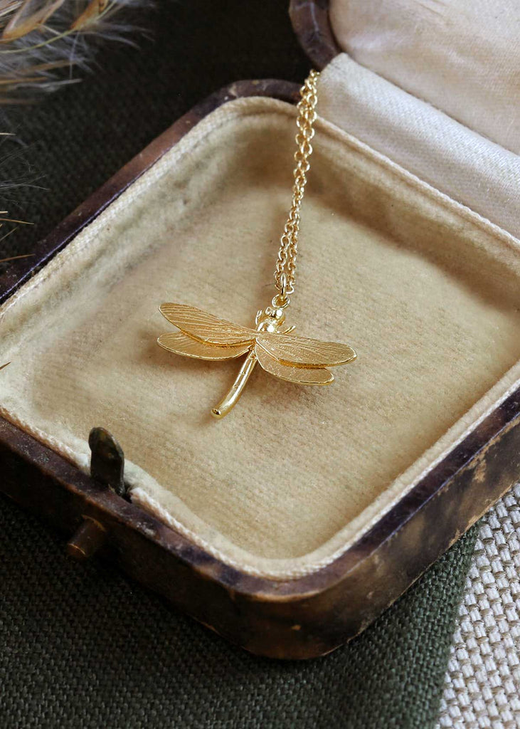 Alex Monroe Gold Plated Dragonfly Necklace