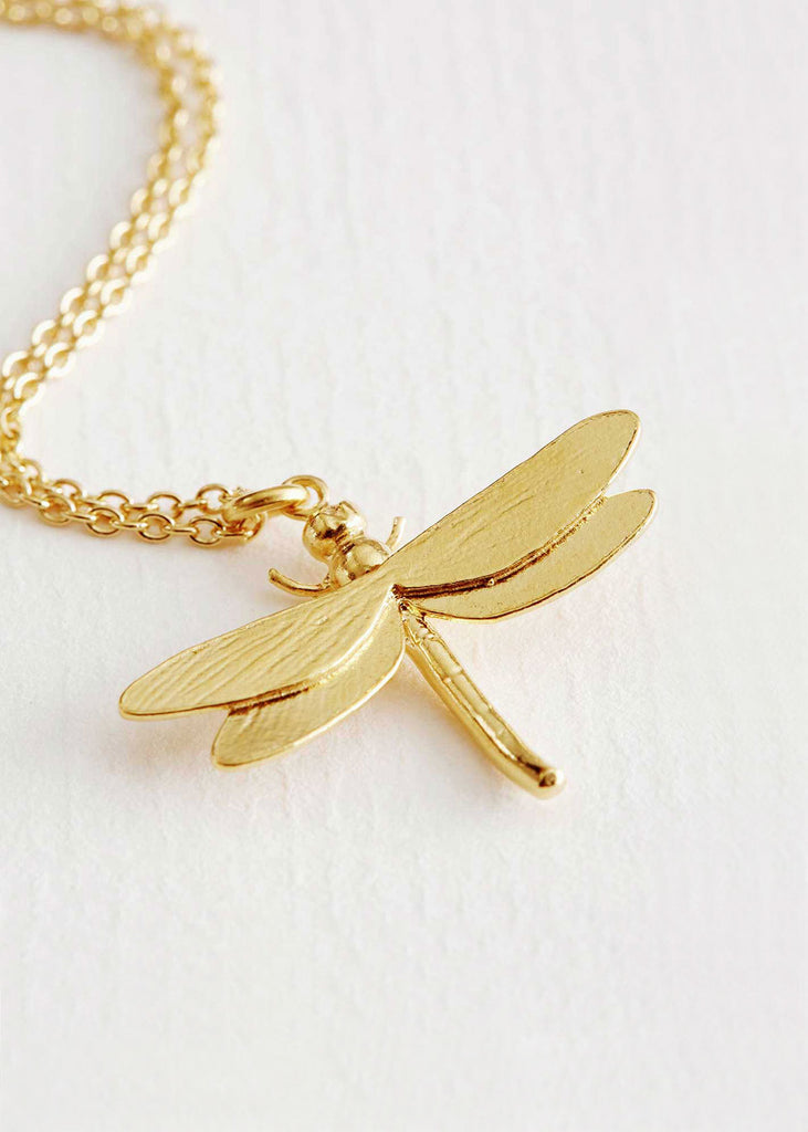 Alex Monroe Gold Plated Dragonfly Necklace