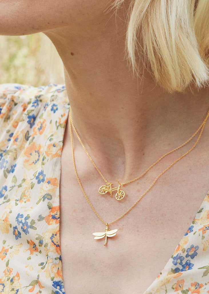 Alex Monroe Gold Plated Dragonfly Necklace