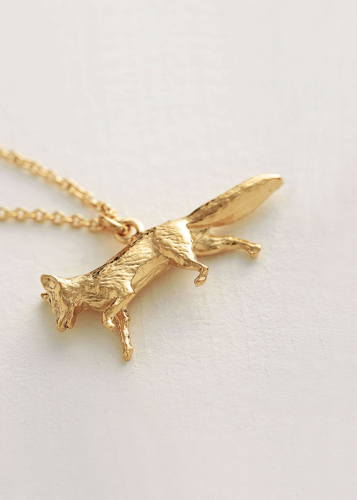 Alex Monroe Gold Plated Prowling Fox Necklace