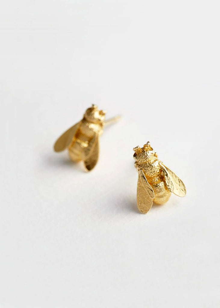 Alex Monroe Gold Plated Honey Bee Stud Earrings