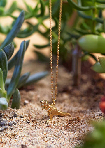 Alex Monroe Gold Plated Tyrannosaurus Rex Necklace