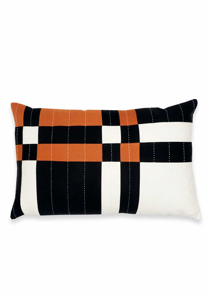 Anchal Project Caramel Patchwork Lumbar Pillow